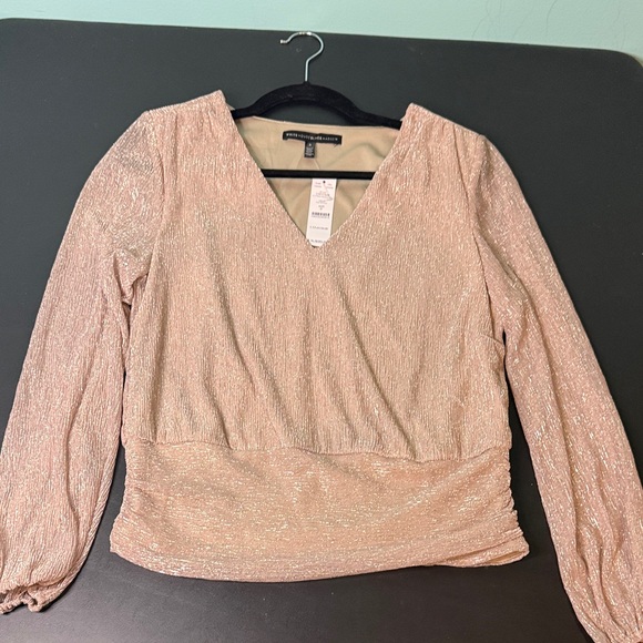 White House Black Market Tops - White House Black Market  Shimmering Metallic blush Top NWT